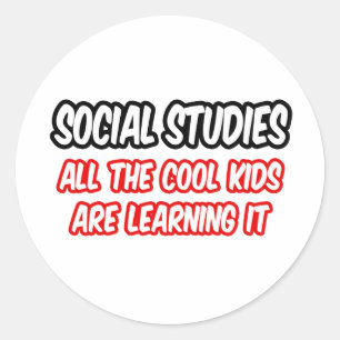 Sociaal onderzoek...alle coole Kinder studenten le Ronde Sticker