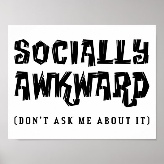 Sociaal Ongeschikt Grappige Poster (Voorkant)