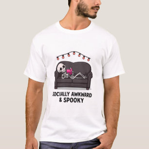 Sociaal Ongeschikt & Spottend Grappig Skelet T-Shi T-shirt