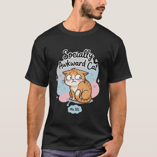 Sociaal Ongeschikte Katte T-shirt | Introverte Kat (Voorkant)