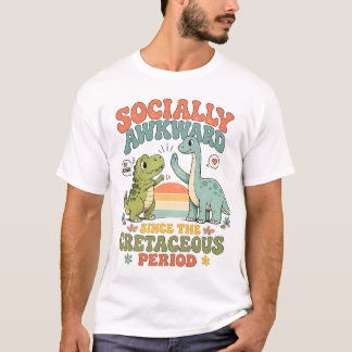 Sociaal Ongeschikte T-Rex Grappige Dinosaur Hoge V T-shirt
