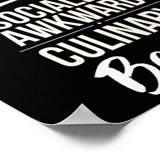 Sociaal onhandig culinair beest grappig kok chef-k poster (Hoek)