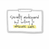 SOCIAAL ONHANDIG MAAR BEREID OM TE DISCUSSIËREN OV STICKER (Voorkant)