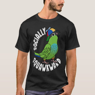 Sociaal onhandige papegaai in Nanday Conure T-shirt