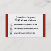  sociaal profiel Britse rode telefoondoos Visitekaartje (Achterkant)