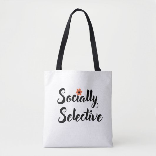 Sociaal Selectieve Grappige Introvert Quote Tas (Voorkant)
