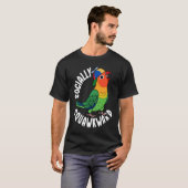 Sociaal Squawkward Parrot I Fischers Lovebird T-shirt (Voorkant volledig)
