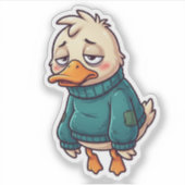 Sociaal Vermoeide Eend Sticker (Voorkant)