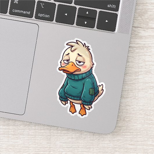 Sociaal Vermoeide Eend Sticker (Detail)