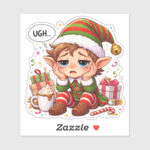 Sociaal Vermoeide Elf op maat gemaakte vinyl stick Sticker