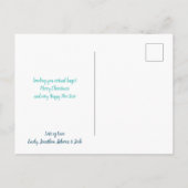 Sociaal vervormde Beer Hug Cute Forest Snow Scene Feestdagenkaart (Achterkant)