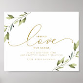 Sociaal vervormingsteken Etheral Greenery en Gold Poster (Voorkant)