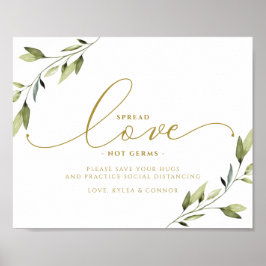 Sociaal vervormingsteken Etheral Greenery en Gold Poster