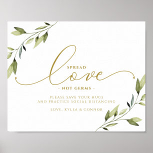 Sociaal vervormingsteken Etheral Greenery en Gold Poster