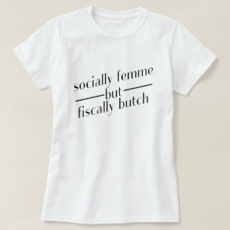 sociaal vrouwelijk maar fiscaal afgezaagd t-shirt