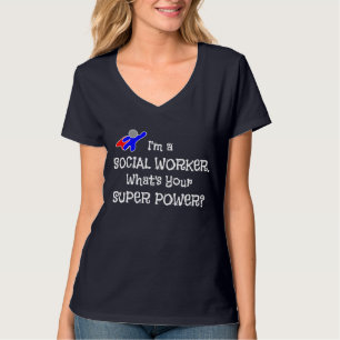 Sociaal Werk Humor - Witte Lettertype T-shirt