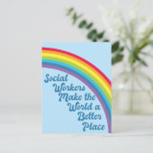 Sociaal werk Inspirerend Citaat Rainbow Blue Briefkaart (Staand voorkant)