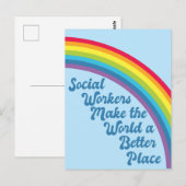 Sociaal werk Inspirerend Citaat Rainbow Blue Briefkaart (Voorkant / Achterkant)