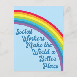Sociaal werk Inspirerend Citaat Rainbow Blue Briefkaart