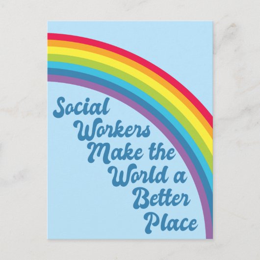 Sociaal werk Inspirerend Citaat Rainbow Blue Briefkaart (Voorkant)