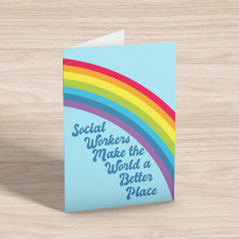 Sociaal werk Inspirerend Citaat Rainbow Blue Kaart