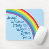 Sociaal werk Inspirerend Citaat Rainbow Blue Muismat (Met muis)