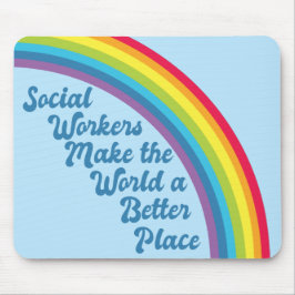 Sociaal werk Inspirerend Citaat Rainbow Blue Muismat
