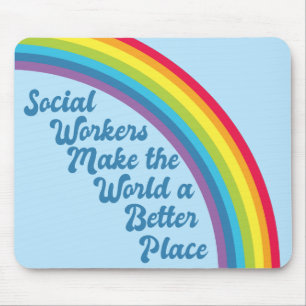 Sociaal werk Inspirerend Citaat Rainbow Blue Muismat