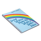 Sociaal werk Inspirerend Citaat Rainbow Blue Notitieboek (Rechterzijde)