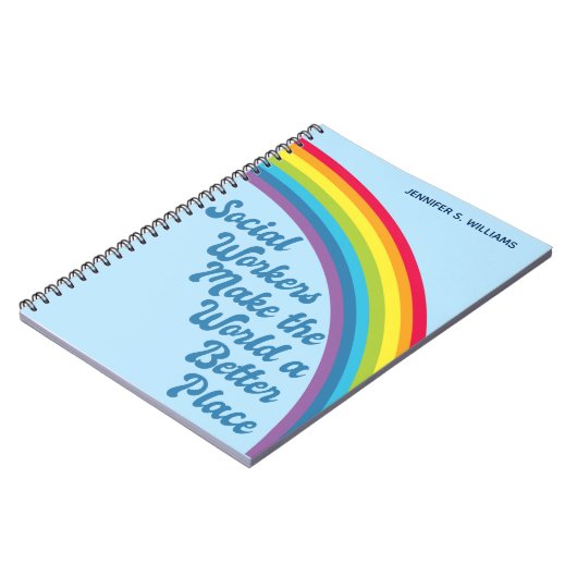 Sociaal werk Inspirerend Citaat Rainbow Blue Notitieboek (Linkerzijde)
