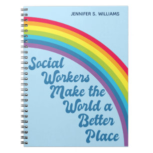 Sociaal werk Inspirerend Citaat Rainbow Blue Notitieboek