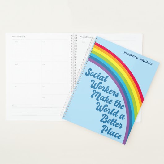 Sociaal werk Inspirerend Citaat Rainbow Blue Planner (Display)