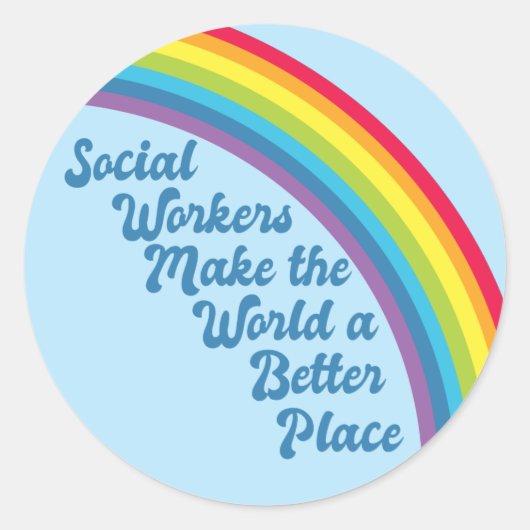 Sociaal werk Inspirerend Citaat Rainbow Blue Ronde Sticker (Voorkant)