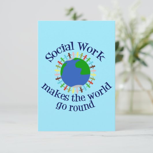 Sociaal werk Inspirerend Quote World Kaart (Staand voorkant)