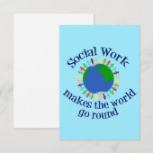 Sociaal werk Inspirerend Quote World Kaart (Voorkant / Achterkant)
