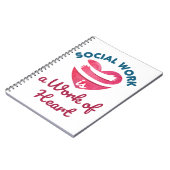 Sociaal werk is een werk van sociaal werkers in he notitieboek (Linkerzijde)
