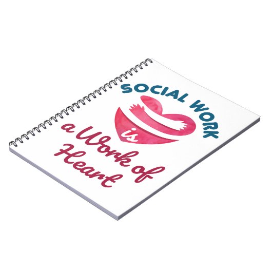 Sociaal werk is een werk van sociaal werkers in he notitieboek (Linkerzijde)