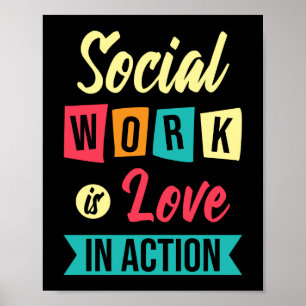 Sociaal werk is liefde school cadeau mentale gezon poster