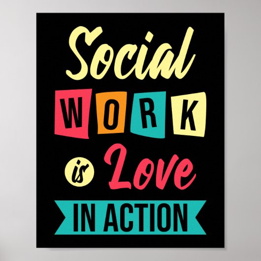 Sociaal werk is liefde school cadeau mentale gezon poster (Voorkant)