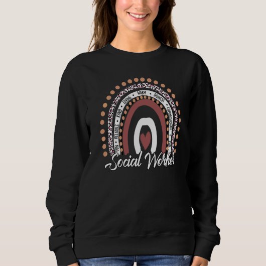 Sociaal werk Leopard Rainbow Love Rainbow Social W Trui (Voorkant)