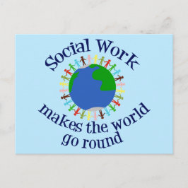 Sociaal werk maakt de wereld draaiende briefkaart