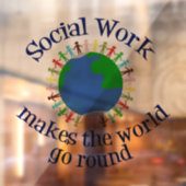 Sociaal werk maakt de wereld draaiende raamsticker (Vel 2)