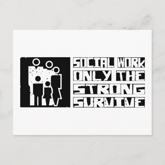 Sociaal werk overleven briefkaart (Voorkant)