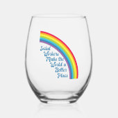 Sociaal werk regenboog Inspirerend offerte cadeau Wijnglas Zonder Voet (Voorkant)
