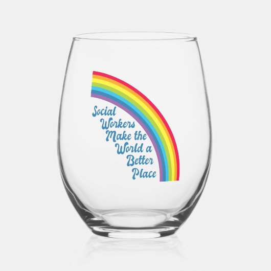 Sociaal werk regenboog Inspirerend offerte cadeau Wijnglas Zonder Voet (Voorkant)
