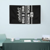 sociaal werk, schattig sociaal werk, maatschappeli spandoek (Beurs)