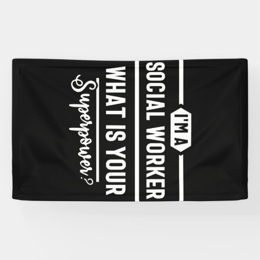 sociaal werk, schattig sociaal werk, maatschappeli spandoek (Horizontaal)