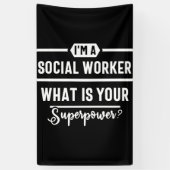 sociaal werk, schattig sociaal werk, maatschappeli spandoek (Verticaal)