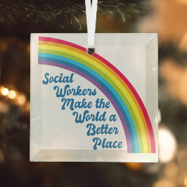 Sociaal werk Schitterende kerstcadeau voor regenbo Glas Ornament