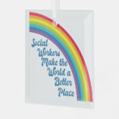 Sociaal werk Schitterende kerstcadeau voor regenbo Glas Ornament (Voorkant links)